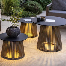 Load image into Gallery viewer, Metal Outdoor Table with Solar Lights