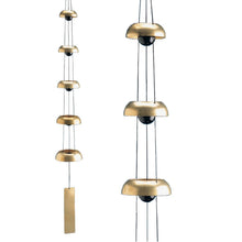 Load image into Gallery viewer, Woodstock Temple Bells Quintet with five brass chimes hanging from suspension cords