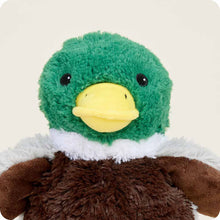 Load image into Gallery viewer, Green and brown plush mallard duck stuffed animal with yellow beak against white background