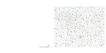 Load image into Gallery viewer, Open coloring book showing dotted pattern page with colored and uncolored dots on floral design