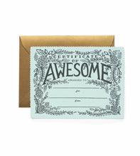 Load image into Gallery viewer, Certificate of Awesome card