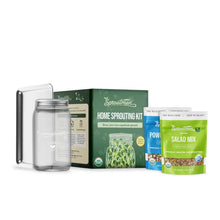 Load image into Gallery viewer, Sproutman home sprouting kit with glass jar, lid, instructions and seed packets