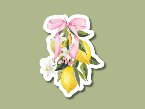 Lemon Coquette Sticker, Pretty Sticker, Fruit Sticker