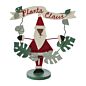 Load image into Gallery viewer, Whimsical Planta Claus Santa Claus figurine with green plant leaf accents and signage