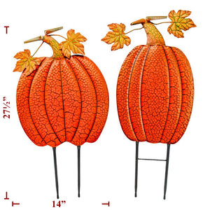 27.5"x14" Orange Metal Pumpkin