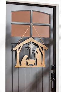 Nativity Light-Up Door Hanger