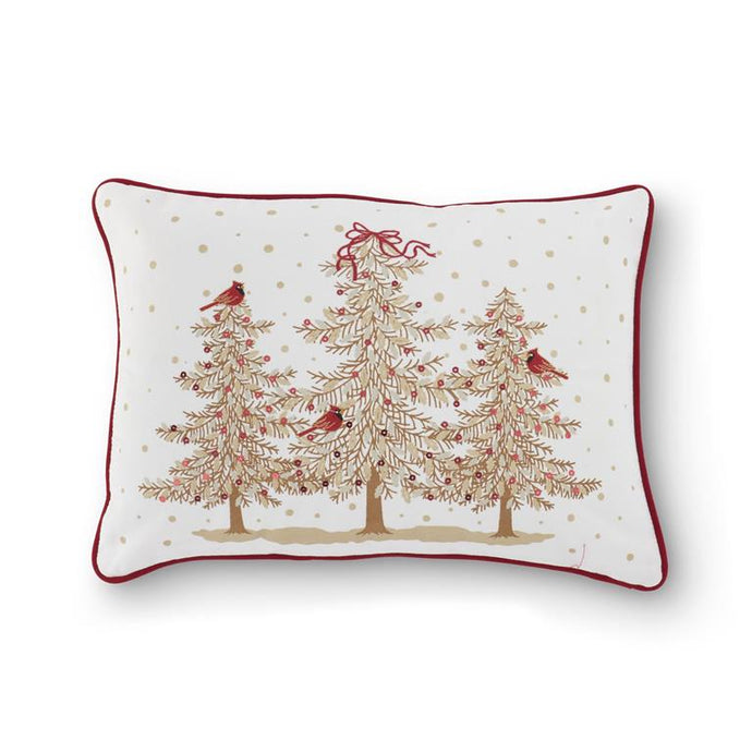18 Inch Rectangular Cardinals & Trees Pillow w