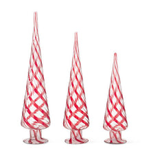 Load image into Gallery viewer, Red &amp; Clear Glass Swirl Trees