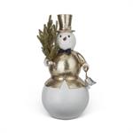 Load image into Gallery viewer, 14.25 Inch Glittered Gold Coat Snowmen
