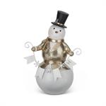 Load image into Gallery viewer, 14.25 Inch Glittered Gold Coat Snowmen