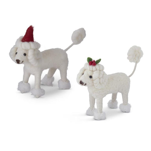 Assorted 5 Inch White Wool Dogs