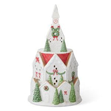Load image into Gallery viewer, Glittered Resin LED Christmas House w/Time