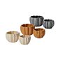 Load image into Gallery viewer, Six decorative pumpkin-shaped planters displayed in natural, black, and gold tones