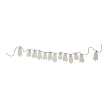 Load image into Gallery viewer, Halloween ghost garland with white ghost figures strung on black cord