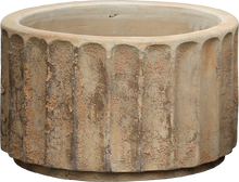 Load image into Gallery viewer, Rustic terracotta bowl planter with fluted sides and weathered antique finish