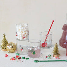 Load image into Gallery viewer, 16 oz. Drinking Glass w/ Embedded Holiday Icon Pattern