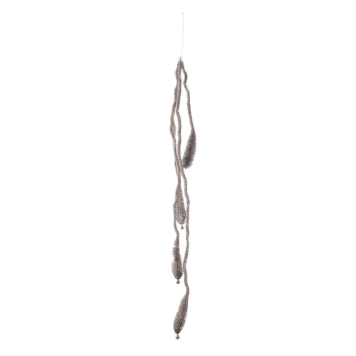 Plastic Bottle Brush Garland with Balls & Glitter