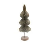 Load image into Gallery viewer, Sisal Bottle Brush Tree with Gold Glitter &amp; Wood Base, Mint Color