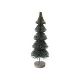Load image into Gallery viewer, Sisal Bottle Brush Tree with Gold Glitter &amp; Wood Base, Mint Color
