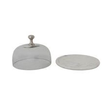 Load image into Gallery viewer, Glass Cloche with Marble Base &amp; Aluminum Handle