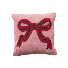 Load image into Gallery viewer, Glass Beaded Fabric Pillow with Bow