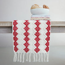 Load image into Gallery viewer, Table Runner with Diamond Pattern &amp; Tassels
