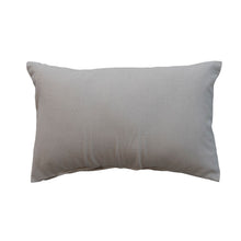 Load image into Gallery viewer, Cotton Lumbar Pillow with Mistletoe Pattern, Stripes &amp; Embroidery